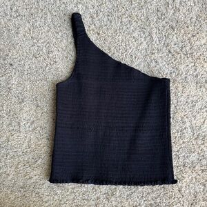 Reformation women’s one shoulder black top